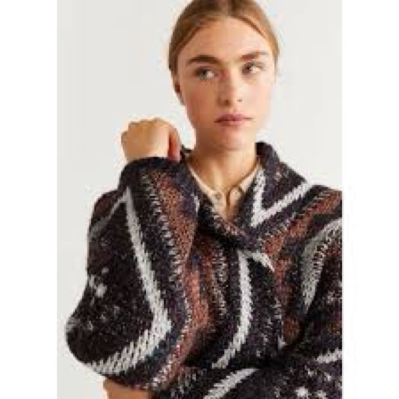 MNG MANGO Rare Oversized Chunky Knit Glittery Boho Cardigan - Picture 3 of 16